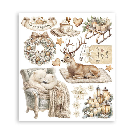 Rub-On Selection 20,5 x 23 cm - White Christmas - 5 - Stamperia - Tidformera