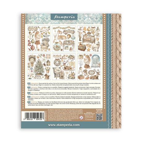 Rub-On Selection 20,5 x 23 cm - White Christmas - 8 - Stamperia - Tidformera