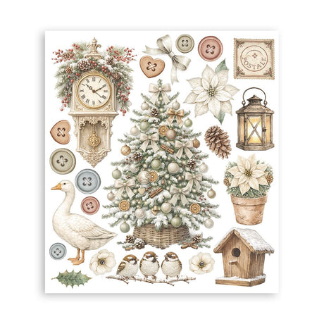 Rub-On Selection 20,5 x 23 cm - White Christmas - 4 - Stamperia - Tidformera