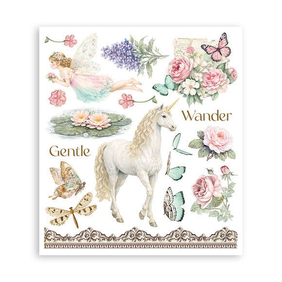 Rub - On Selection 20,5 x 23 cm - Wonderland - 3 - Stamperia - Tidformera
