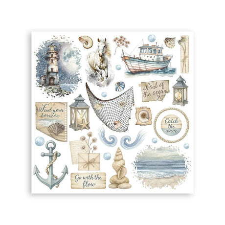 Rub - On Set 6 - pack - Silent Sea - 4 - Stamperia - Tidformera