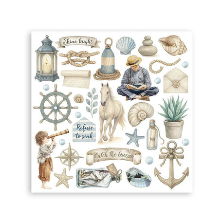 Rub - On Set 6 - pack - Silent Sea - 3 - Stamperia - Tidformera