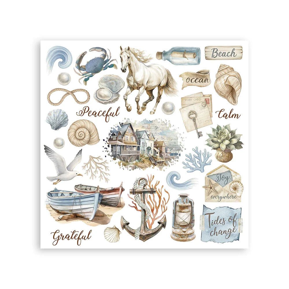 Rub - On Set 6 - pack - Silent Sea - 2 - Stamperia - Tidformera