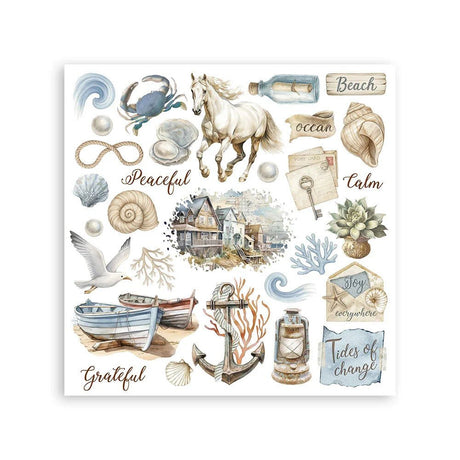 Rub - On Set 6 - pack - Silent Sea - 2 - Stamperia - Tidformera