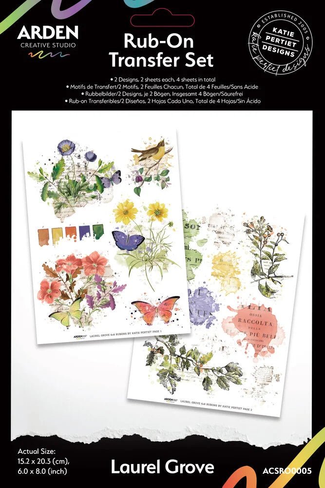 Rub - ons Transfer Set - Laurel Grove - 1 - Arden Creative Studio - Tidformera