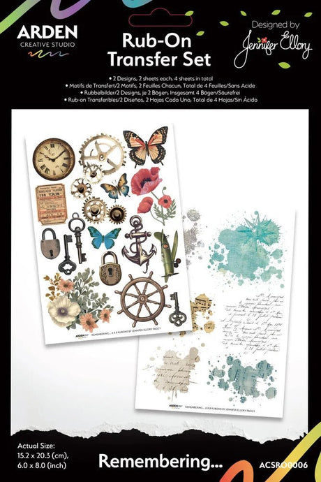 Rub - ons Transfer Set - Remembering - 1 - Arden Creative Studio - Tidformera