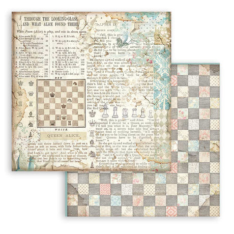 Scrapbookingpapper - Backgrounds - Alice - 4 - Stamperia - Tidformera