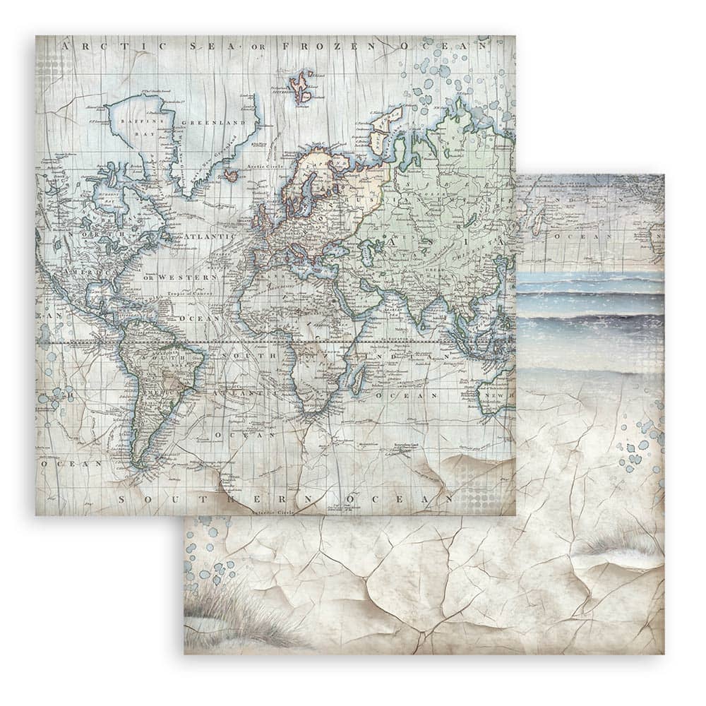 Scrapbookingpapper - Backgrounds - Silent Sea - 7 - Stamperia - Tidformera