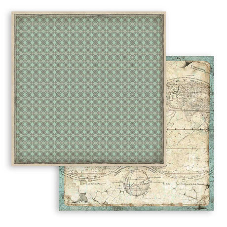 Scrapbookingpapper - Backgrounds - Voyages Fantastiques - 5 - Stamperia - Tidformera