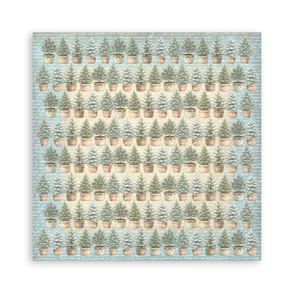 Scrapbookingpapper - Backgrounds - White Christmas - 4 - Stamperia - Tidformera