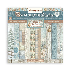 Scrapbookingpapper - Backgrounds - White Christmas - 1 - Stamperia - Tidformera