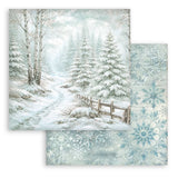 Scrapbookingpapper - Backgrounds - White Christmas - 3 - Stamperia - Tidformera