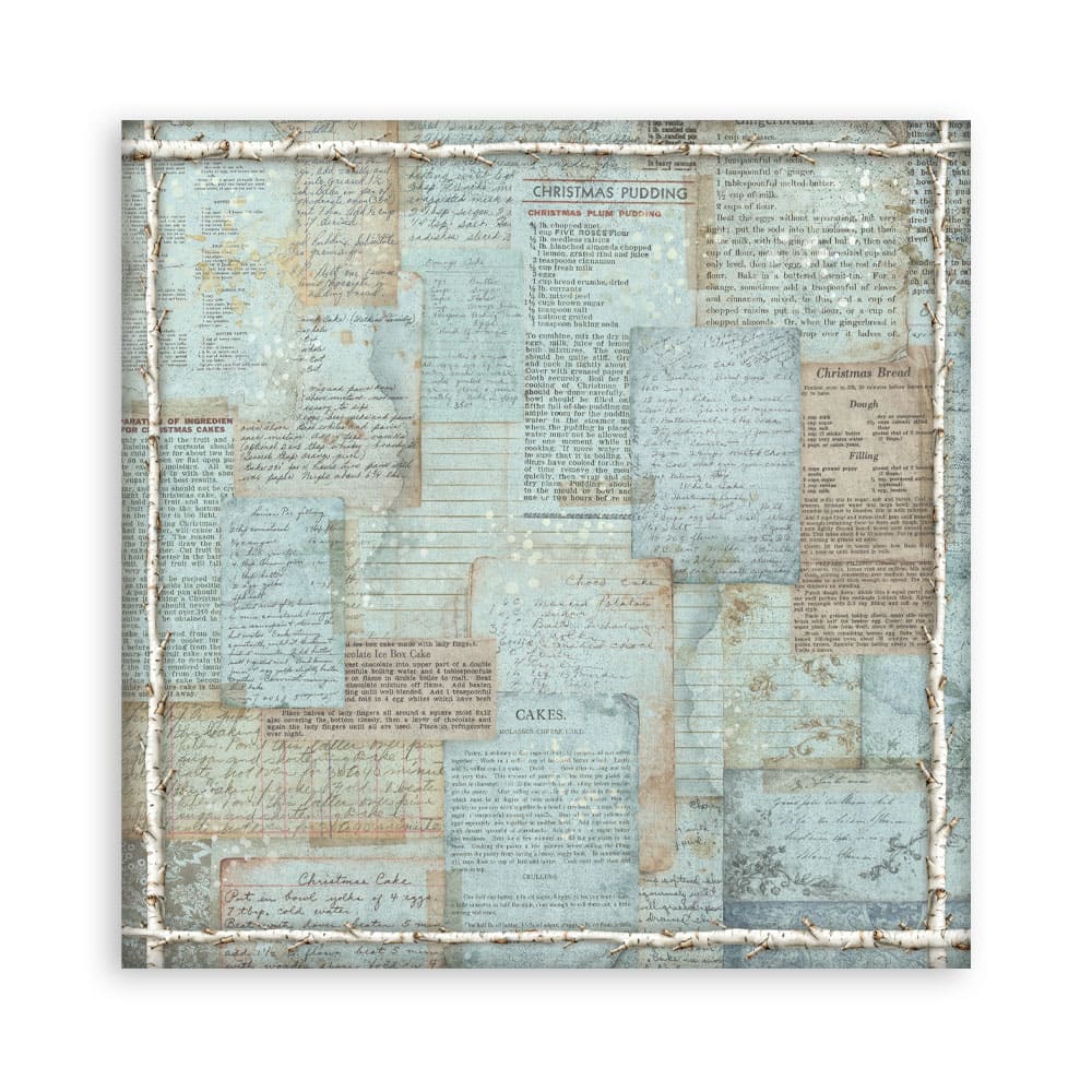 Scrapbookingpapper - Backgrounds - White Christmas - 22 - Stamperia - Tidformera