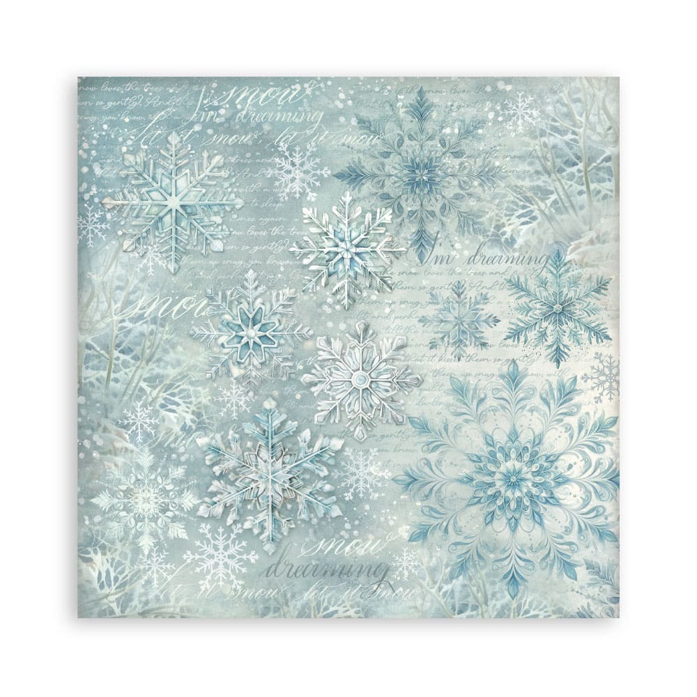 Scrapbookingpapper - Backgrounds - White Christmas - 7 - Stamperia - Tidformera