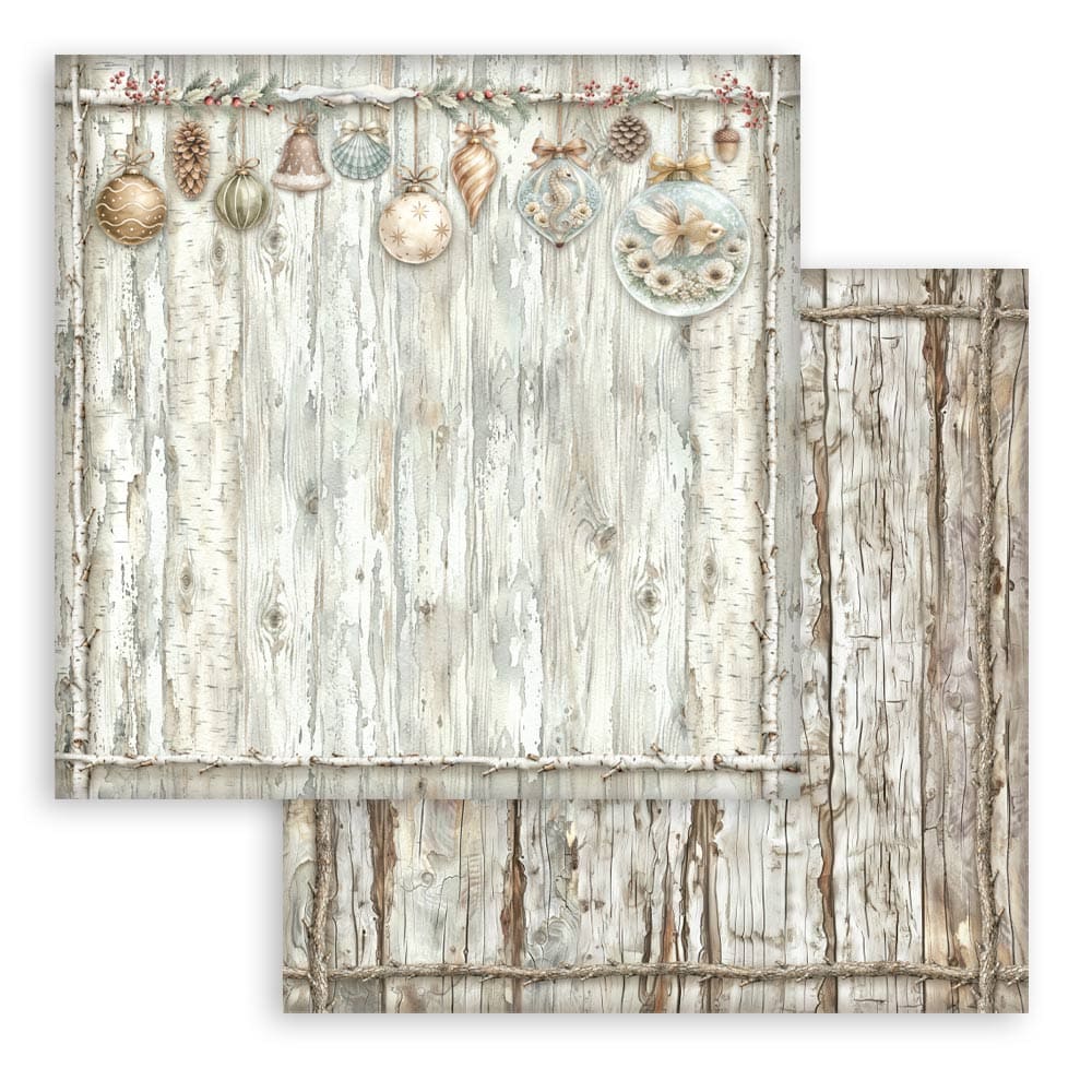 Scrapbookingpapper - Backgrounds - White Christmas - 8 - Stamperia - Tidformera