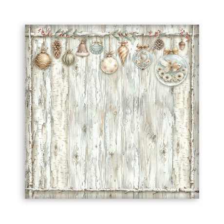 Scrapbookingpapper - Backgrounds - White Christmas - 9 - Stamperia - Tidformera