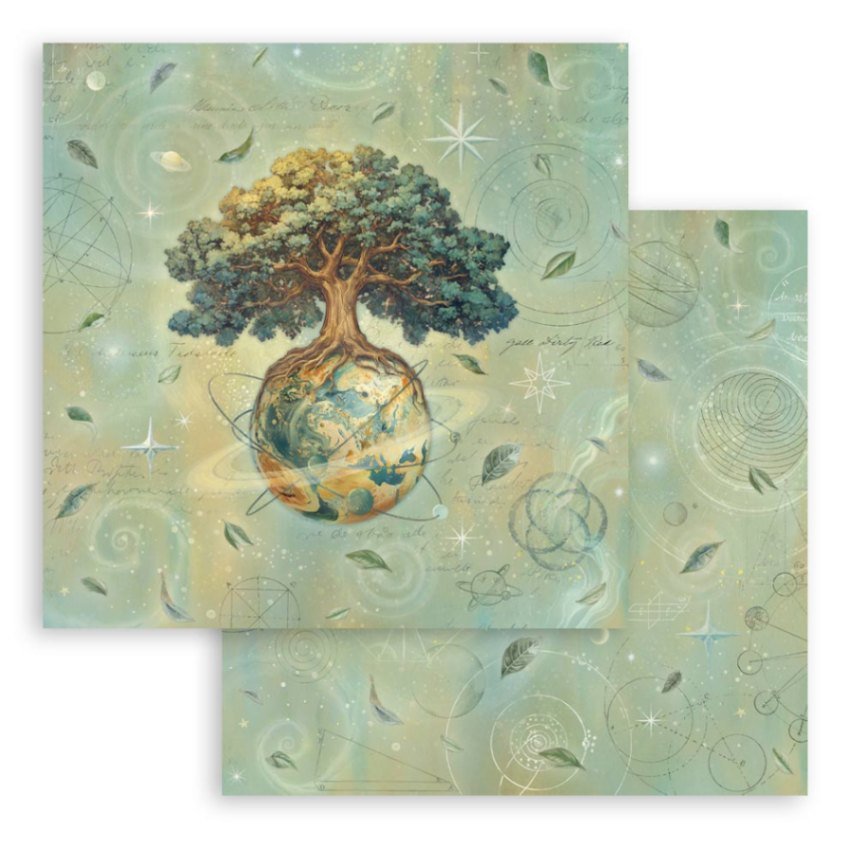 Scrapbookingpapper - Double faced - A New Beginning - 11 - Stamperia - Tidformera