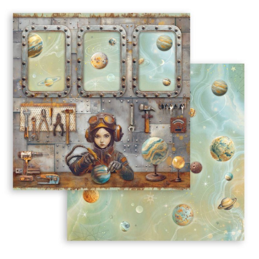 Scrapbookingpapper - Double faced - A New Beginning - 6 - Stamperia - Tidformera