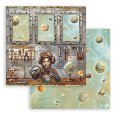 Scrapbookingpapper - Double faced - A New Beginning - 6 - Stamperia - Tidformera