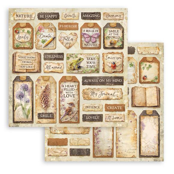 Scrapbookingpapper - Double faced - All Around - 25 - Stamperia - Tidformera
