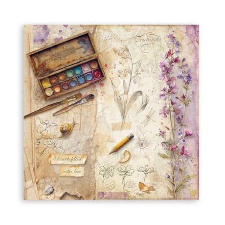 Scrapbookingpapper - Double faced - All Around - 23 - Stamperia - Tidformera