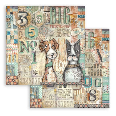 Scrapbookingpapper - Double faced - Furry Friends - 4 - Stamperia - Tidformera