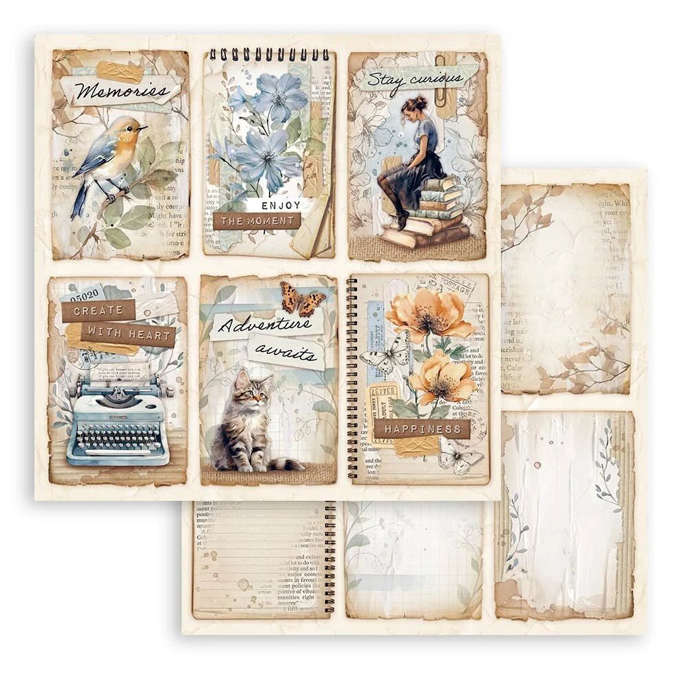 Scrapbookingpapper - Double faced - Secret Diary - 9 - Stamperia - Tidformera