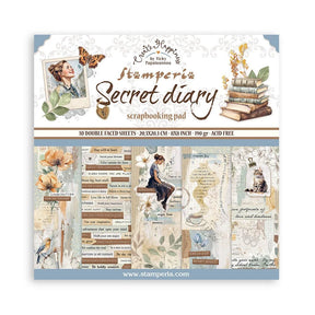Scrapbookingpapper - Double faced - Secret Diary - 1 - Stamperia - Tidformera