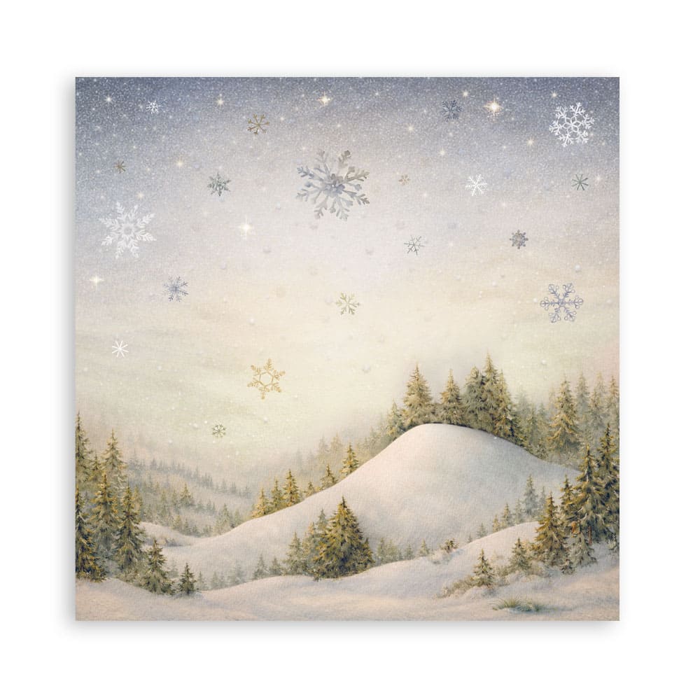 Scrapbookingpapper - Double faced - Silent Night - 18 - Stamperia - Tidformera