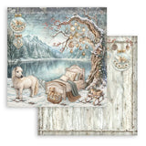 Scrapbookingpapper - Double faced - White Christmas - 9 - Stamperia - Tidformera