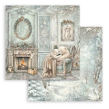 Scrapbookingpapper - Double faced - White Christmas - 21 - Stamperia - Tidformera