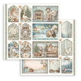 Scrapbookingpapper - Double faced - White Christmas - 27 - Stamperia - Tidformera