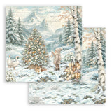 Scrapbookingpapper - Double faced - White Christmas - 18 - Stamperia - Tidformera