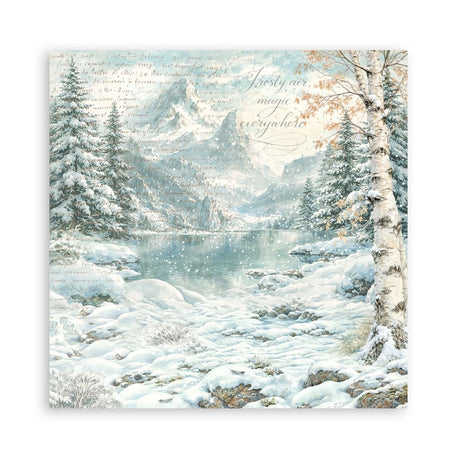 Scrapbookingpapper - Double faced - White Christmas - 20 - Stamperia - Tidformera