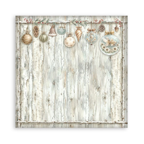Scrapbookingpapper - Double faced - White Christmas - 11 - Stamperia - Tidformera