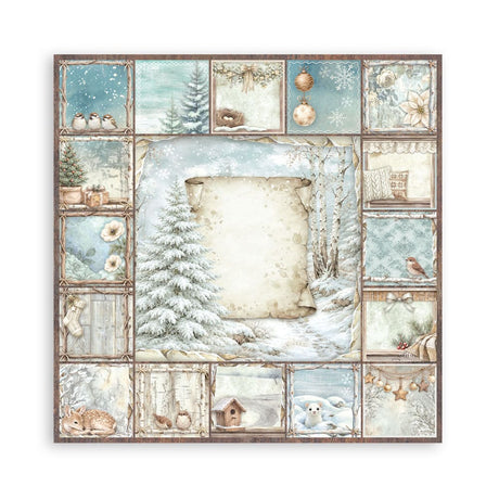 Scrapbookingpapper - Double faced - White Christmas - 26 - Stamperia - Tidformera