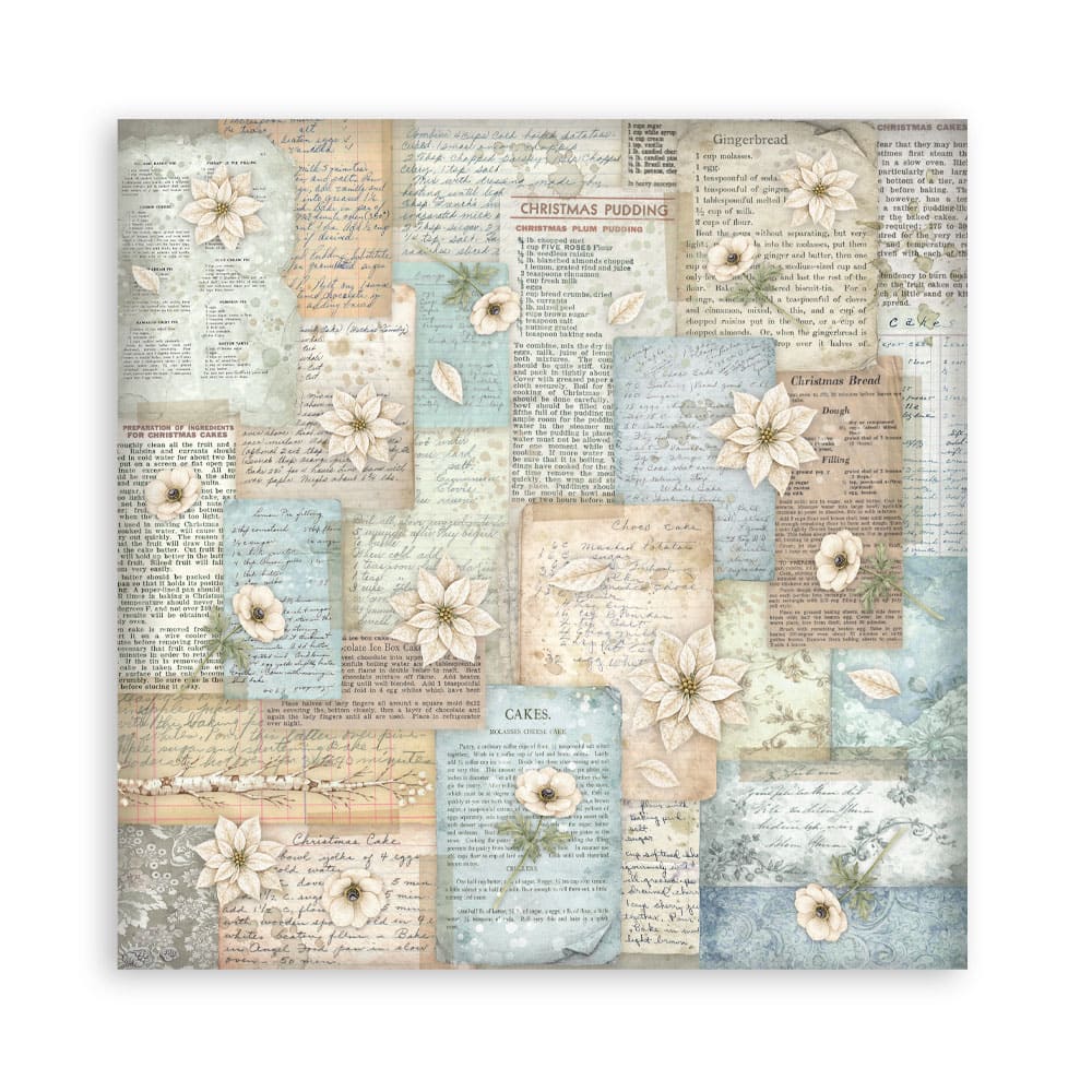 Scrapbookingpapper - Double faced - White Christmas - 5 - Stamperia - Tidformera