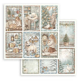 Scrapbookingpapper - Double faced - White Christmas - 15 - Stamperia - Tidformera