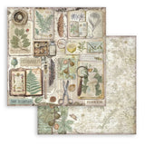 Scrapbookingpapper - Herbarium Silvae - Double faced - 7 - Stamperia - Tidformera