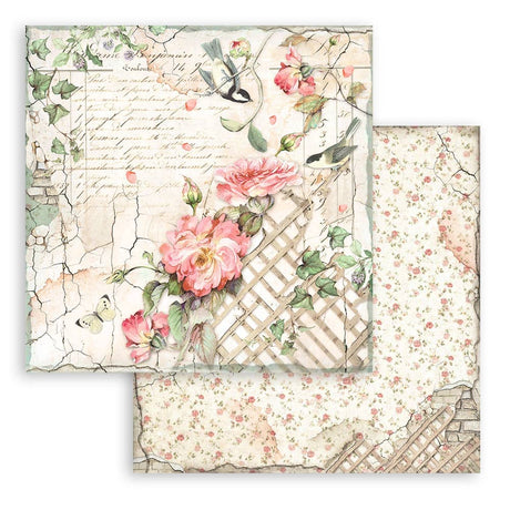 Scrapbookingpapper - House of Roses - Double faced - 8 - Stamperia - Tidformera