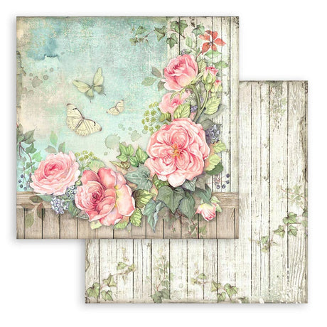 Scrapbookingpapper - House of Roses - Double faced - 6 - Stamperia - Tidformera