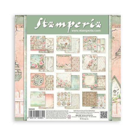 Scrapbookingpapper - House of Roses - Double faced - 15 - Stamperia - Tidformera