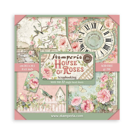 Scrapbookingpapper - House of Roses - Maxi Pad - 1 - Stamperia - Tidformera