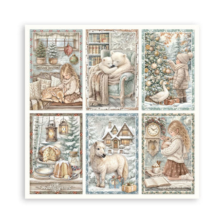 Scrapbookingpapper - Maxi Pad - White Christmas - 7 - Stamperia - Tidformera