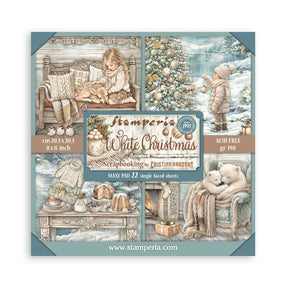 Scrapbookingpapper - Maxi Pad - White Christmas - 1 - Stamperia - Tidformera