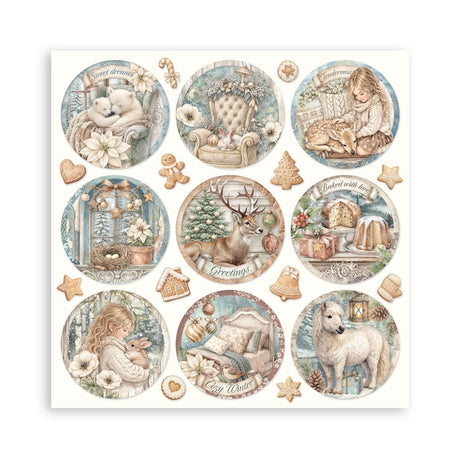 Scrapbookingpapper - Maxi Pad - White Christmas - 9 - Stamperia - Tidformera
