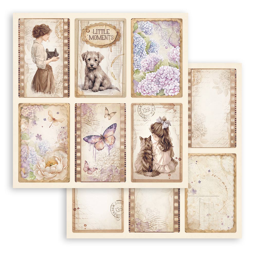 Scrapbookingpapper - Quiet Days - Double faced - 10 - Stamperia - Tidformera