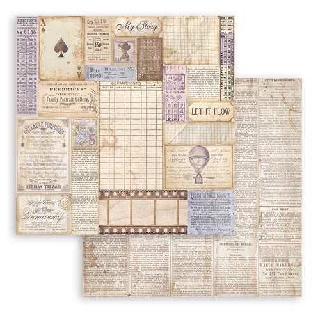 Scrapbookingpapper - Quiet Days - Double faced - 9 - Stamperia - Tidformera