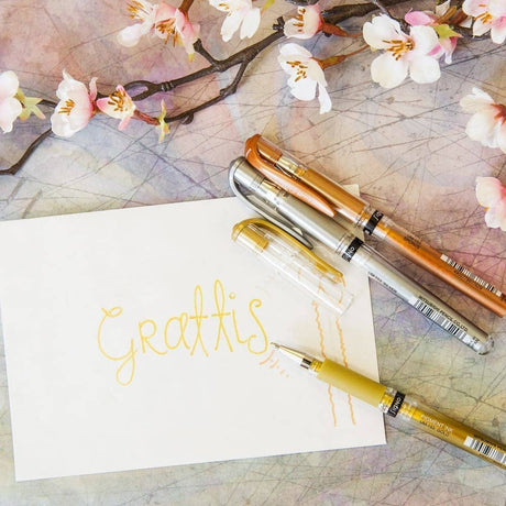 Signo broad Gelpenna rollerball - Gold - 2 - Uni Mitsubishi Pencil - Tidformera