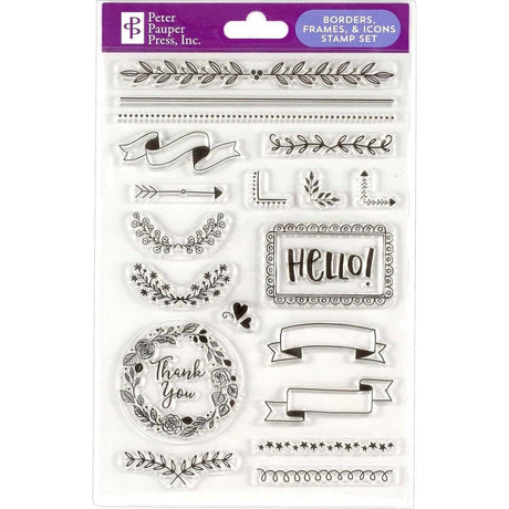 Stamp set Clear stamps Kalender - Borders, frames & icons - 1 - Peter Pauper Press - Tidformera